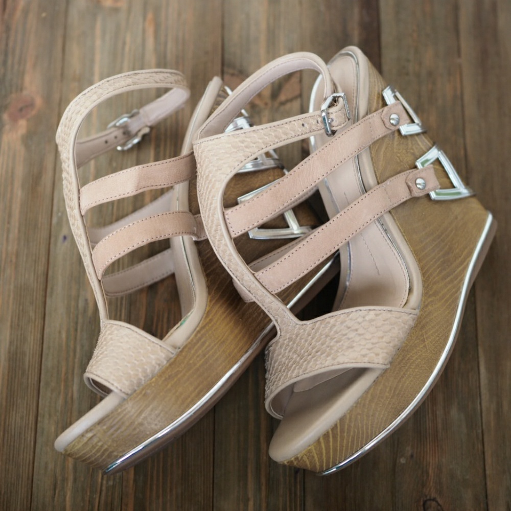 Brown platform sandals